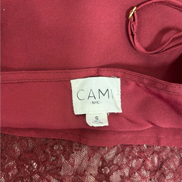 Cami NYC Silk Blend Slip Lace Sheer Lingerie Dress Red Size Small - Picture 10 of 12
